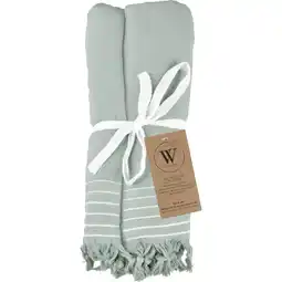 Albert Heijn Walra Hamamdoek remade cotton jade 90x180cm aanbieding