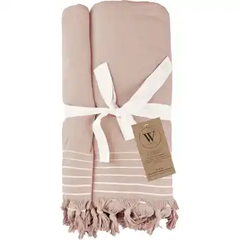 Albert Heijn Walra Hamamdoek remade cotton roze 200x200cm aanbieding