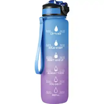 Albert Heijn Bourgini Waterfles gradient paars 1 liter aanbieding