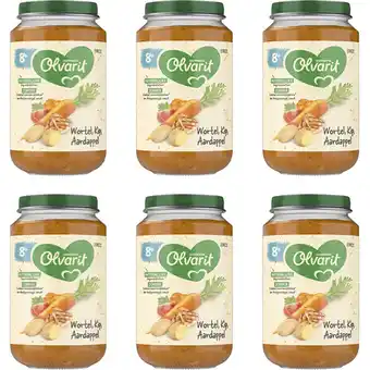 Albert Heijn Olvarit Wortel kip aardappel 8m+ 6-pack aanbieding