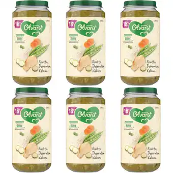 Albert Heijn Olvarit Risotto doperwten kalkoen 18m+ 6-pack aanbieding
