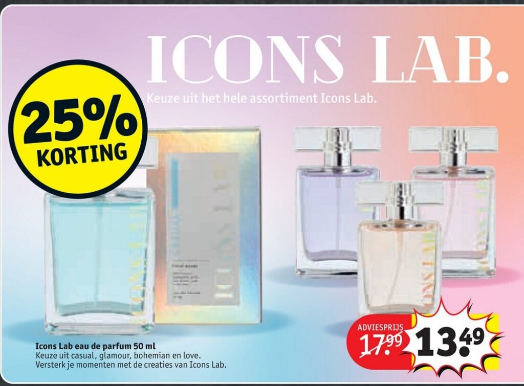 Icons Lab eau de parfum 50 ml aanbieding bij Kruidvat