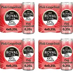 Albert Heijn Royal Club Pink grapefruit 0% suiker 16-pack aanbieding