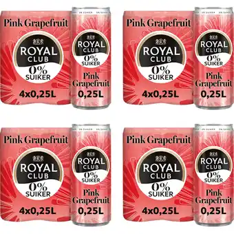 Albert Heijn Royal Club Pink grapefruit 0% suiker 16-pack aanbieding