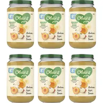 Albert Heijn Olvarit Abrikoos appel banaan 8m+ 6-pack aanbieding