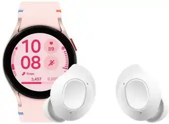 Coolblue Samsung Galaxy Watch FE Roze + Buds FE Wit aanbieding