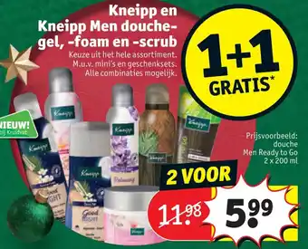 Kruidvat Kneipp en Kneipp Men douche-gel, -foam en -scrub aanbieding