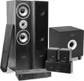Bol.com Surround set home cinema - Fenton AV550BT 5.1 versterker met zwarte speakers en actieve subwoofer aanbieding