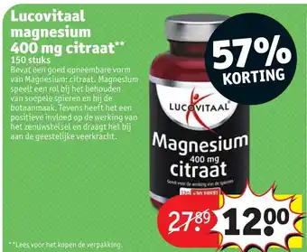 Kruidvat Lucovitaal magnesium 400mg citraat aanbieding