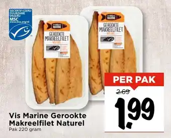 Vomar Voordeelmarkt Vis Marine Gerookte Makreelfilet Naturel aanbieding