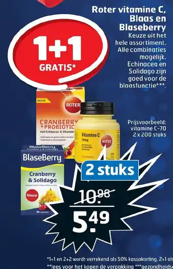 Trekpleister Roter vitamine C, Blaas en Blasberry 1+1 aanbieding