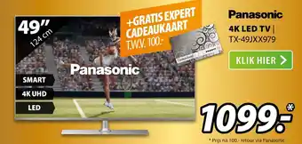 Expert Panasonic 4K LED TV | TX-49JXX979 aanbieding