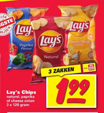 Nettorama Lay's chips 3*120g aanbieding