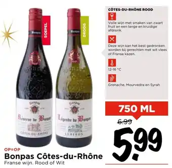 Vomar Voordeelmarkt Bonpas Cotes-du-Rhone aanbieding