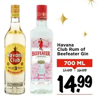 Vomar Voordeelmarkt Havana Club Rum of Beefeater Gin aanbieding