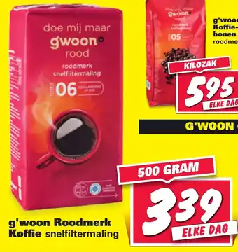 Nettorama G'woon Roodmerk koffie 500g aanbieding