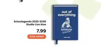 The Read Shop Schoolagenda 2025-2026 Studie Lion blue aanbieding