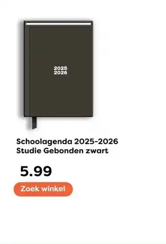 The Read Shop Schoolagenda 2025-2026 Studie Gebonden zwart aanbieding