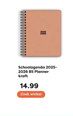 The Read Shop Schoolagenda 2025- 2026 B5 Planner kraft aanbieding