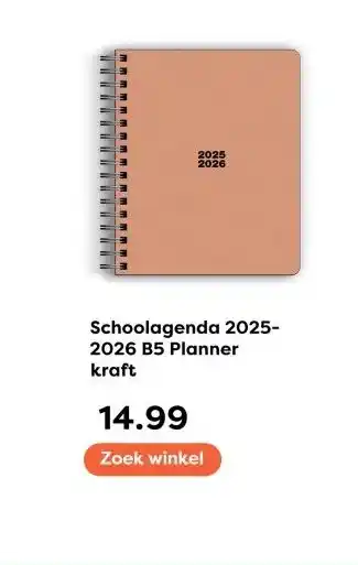 The Read Shop Schoolagenda 2025- 2026 B5 Planner kraft aanbieding