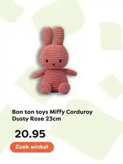 The Read Shop Bon ton toys Miffy Corduroy Dusty Rose 23cm aanbieding