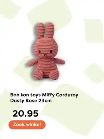 The Read Shop Bon ton toys Miffy Corduroy Dusty Rose 23cm aanbieding