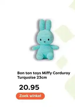 The Read Shop Bon ton toys Miffy Corduroy Turquoise 23cm aanbieding