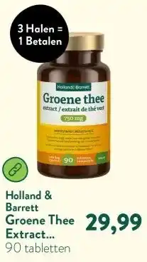 Holland & Barrett Groene Thee Extract 750mg aanbieding