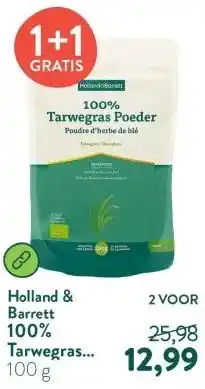 Holland & Barrett 100% Tarwegras Poeder Biologisch aanbieding