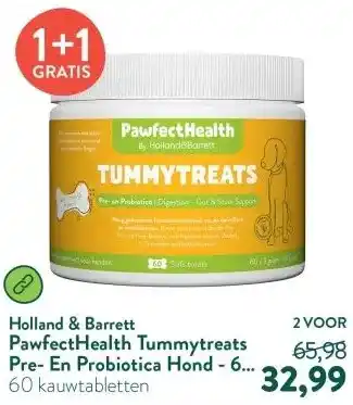 Holland & Barrett PawfectHealth Tummytreats Pre- En Probiotica Hond - 60 soft treats aanbieding