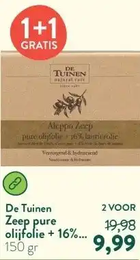 Holland & Barrett Zeep pure olijfolie + 16% laurierolie aanbieding