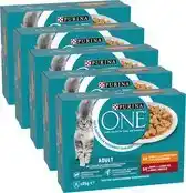 Bol.com PURINA ONE Adult - Kattenvoer Natvoer - Kip & Rund - 40 x 85 g aanbieding