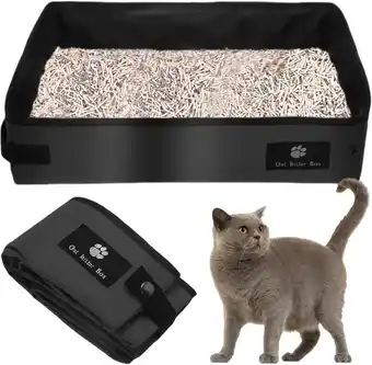 Amazon SPORWAY Opvouwbare kattenbak: draagbaar en waterdicht, reizen, thuis en buiten, 45 x 35 x 12,5 cm aanbieding