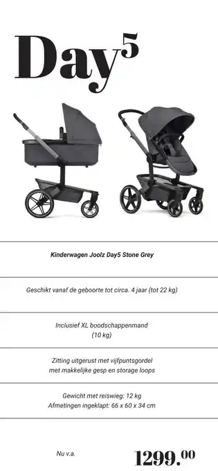 Van Asten BabySuperstore Kinderwagen Joolz Day5 Stone Grey aanbieding
