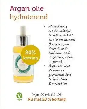 De Rode Pilaren Argan olie hydraterend aanbieding