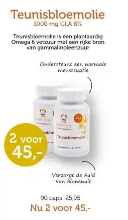 De Rode Pilaren Teunisbloemolie 1000 mg GLA 8% aanbieding