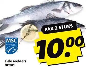 Boni Hele zeebaars aanbieding