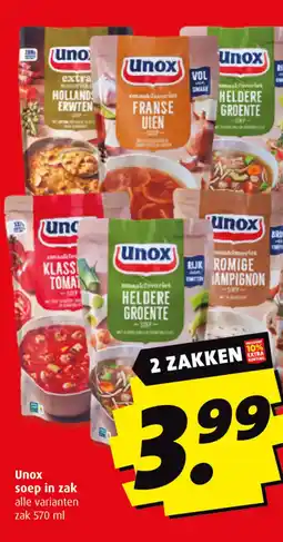 Boni Unox soep in zak aanbieding