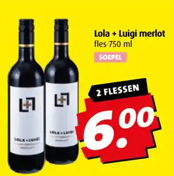 Boni Lola + Luigi merlot aanbieding