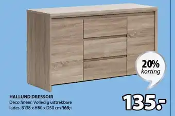 Jysk Hallund Dressoir 138x80x50cm aanbieding