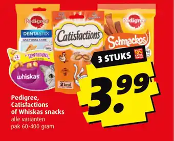 Boni Pedigree, Catisfactions of Whiskas snacks aanbieding
