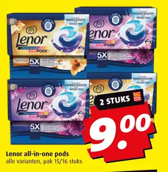 Boni Lenor all in one pods aanbieding
