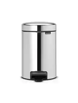 Bol.com Pedaalemmer 3 liter 'newIcon' met kunststof binnenemmer Brilliant Steel aanbieding