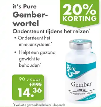 Gezond & Wel it's Pure Gember- wortel aanbieding
