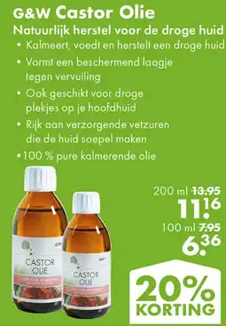 Gezond & Wel G&W Castor Olie aanbieding