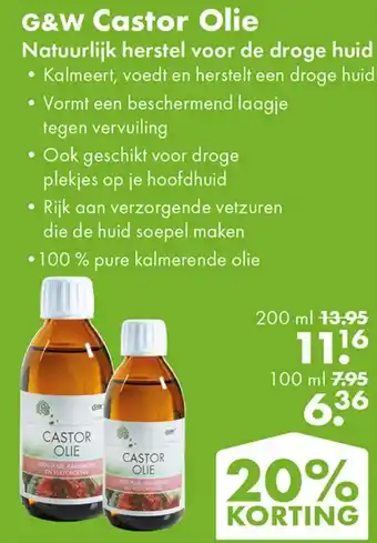 Gezond & Wel G&W Castor Olie aanbieding