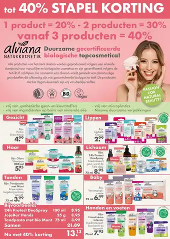 Gezond & Wel tot 40% STAPEL KORTING alviana NATURKOSMETIK aanbieding