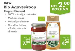 Gezond & Wel G&W Bio Agavesiroop aanbieding