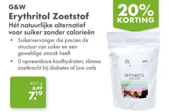 Gezond & Wel G&W Erythritol Zoetstof aanbieding