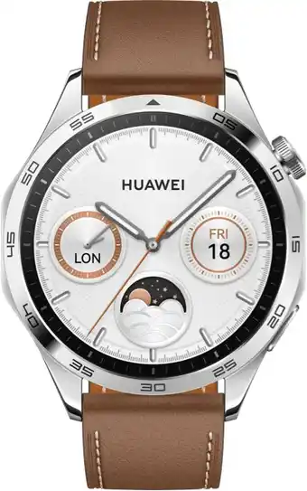 Coolblue Huawei Watch GT 4 Zilver/Bruin 46mm aanbieding